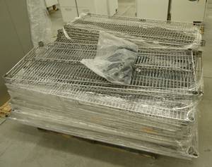 Pallet of wire shelving approx 24 pieces