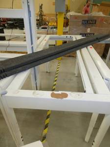 Steel frame, adjustable height table with laminate top 72x30