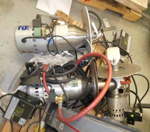 Pallet of 3 small autoloaders for plastic pellets, with controls