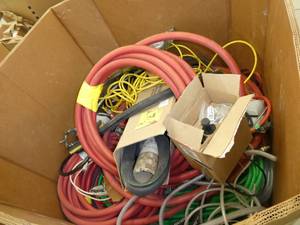 Gaylord pallet with lots of hose of various kind