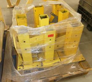 Pallet of safety rail posts