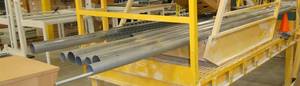 9 pieces of pipe, 2 threaded rod, 6 shelving uprights and 3 pieces of strut