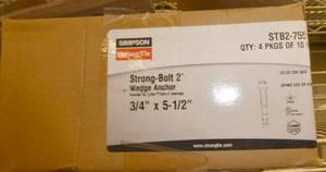 Full case of 40 anchors 34x5-12 and a box of connectors