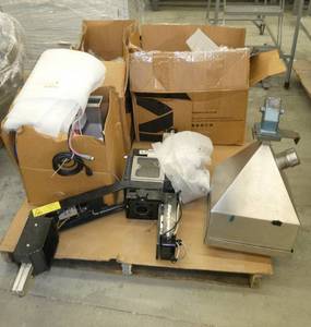 Pallet of plastic extruder parts