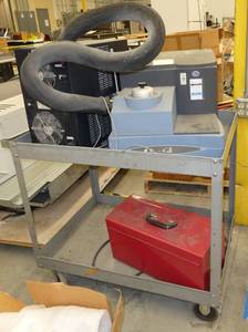 Cart, toolbox and TA Instruments 970501.901 lab cooling system