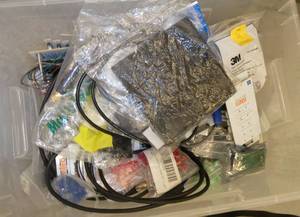 Pallet of 7 boxes of misc techie items