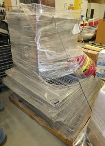 Ten pieces of wire deck for pallet rack, large wire basket 24x35x29 for parts washing, gas can