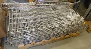 Five pieces of 24x48 wire shelving and 3 pieces of 24x60