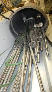 Lot of wire shelving posts and a single locker