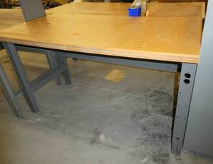 60x30 Workbench with wood top and steel legs, adjustable height