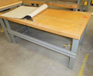 60x30 Workbench with wood top and steel legs