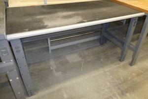 60x30 Workbench with wood laminate top and steel legs, adjustable height