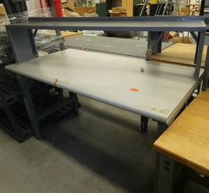60x30 Workbench with wood laminate top and steel legs, adjustable height