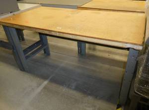 60x30 Workbench with wood top and steel legs, adjustable height