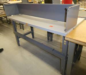 60x30 Workbench with laminate top and steel legs, adjustable height and shelf