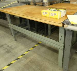 60x30 Workbench with wood top, steel legs, adjustable height