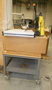 Rolling cart 30x38, pressure washer, folding table and a piece of plexiglas 32x32