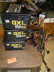 Six 650 Watt computer power supplies