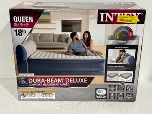 Intex Queen Deluxe Airbed with Headboard and Internal Pump