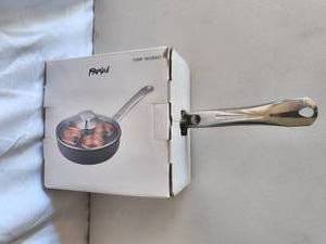 8 Copper non-stick egg poacher pan wvented glass lid