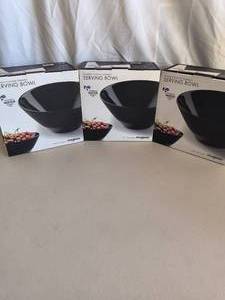 3 Naturally Cooling Ceramic Serving Bowls