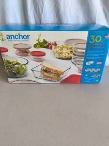 30 Piece Glass Food Storage Containers