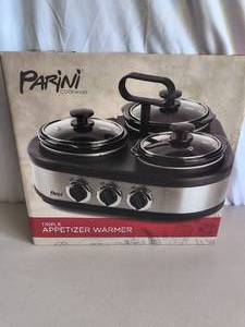 3- 1 Qt Appetizer Warmer Pots with adjustable Temperature Controls