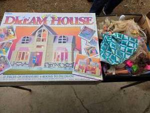 Toy Dream House & Misc Barbies & Attire