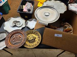 Vintage Tin & Glass Platters