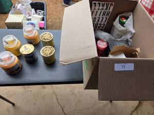 Box of Assorted Candles & Misc