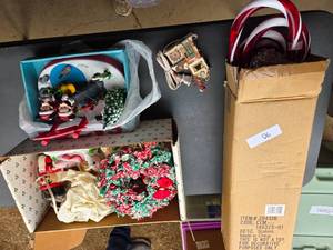 Lot of Christmas Items Lighted Candy Canes & Mickey, Minnie Ice Fishing
