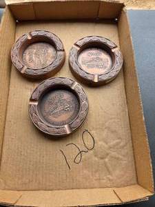 3- Vintage Winston Select Copper Tone Ash Trays