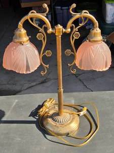 1970s Brass 2 Shade Lamp
