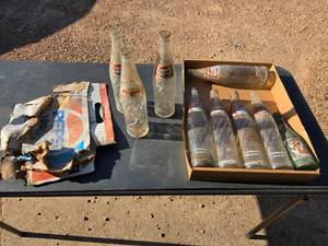 8- Vintage 16 Ounce Glass Pepsi Bottles