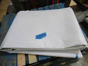NEW Vinyl Tarp Remnant - 16 x 48 White  White Vinyl tarp - 15 oz. Midweight Duty