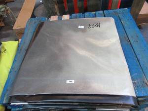 14 x 29 15 oz. White Vinyl Tarp w Advertisement  Reused Billboard  15 mil Heavyweight Duty - A Grade