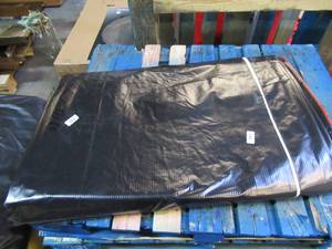 17 x 60 9 oz. Black Vinyl Tarp w Advertisement  Reused Billboard  9 mil Lightweight Duty - A Grade