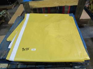 9 x 46 15 oz. Black Vinyl Tarp w Advertisement  Reused Billboard  15 mil Lightweight Duty - A Grade