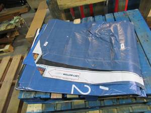24 x 26 9 oz. Black Vinyl Tarp w Advertisement  Reused Billboard  9 mil Lightweight Duty - A Grade