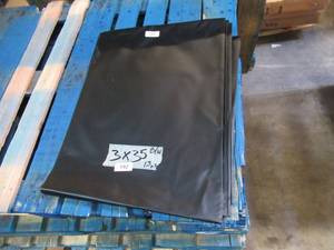 NEW Vinyl Tarp Remnant - 3 x 35 Black  White Vinyl tarp - 13 oz. Midweight Duty