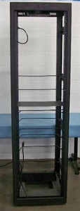 Lowell Audio Video (AV) Equipment Rack  Enclosure with Built-In Fan and Power Strip