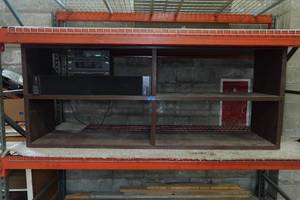 Shelf with Yorx S25 Speaker System and RCA Head Unit