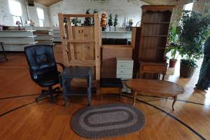 Assorted Furniture - Hutch, Shelf, Coffee Table, Rug, Small Dresser