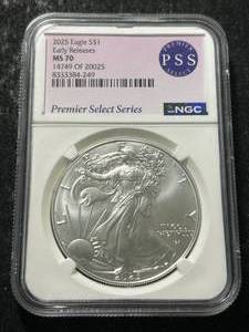 2025 AMERICAN SILVER EAGLE NGC MS70 EARLY RELEASE