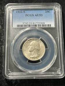 1932-S US WASHINGTON QUARTER PCGS AU53