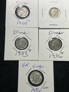 5 US SILVER ROOSEVELT DIMES