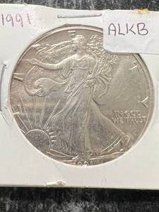 1991 AMERICAN SILVER EAGLE 1 TROY OZ .999 FINE SILVER