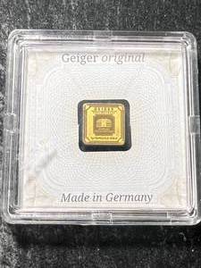 1 GRAM .999 FINE GOLD GEIGER BAR IN CASE