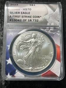 2023 AMERICAN SILVER EAGLE ANACS MS70