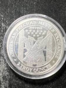2 TROY OZ .999 FINE SILVER APMEX ROUND IN AIRTITE